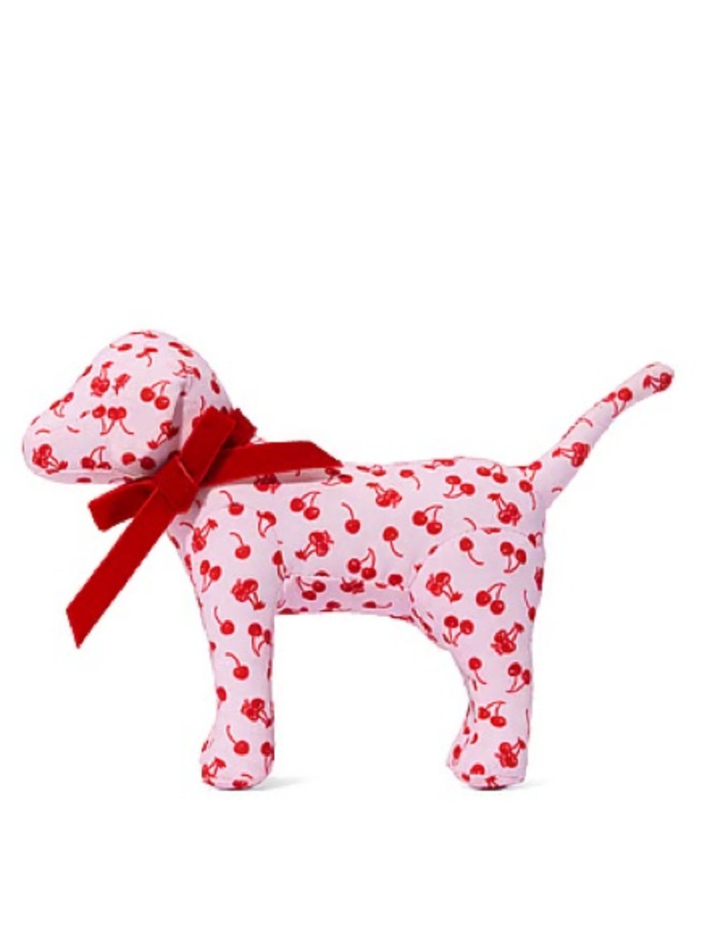 Plush Cherry-Print Dog Toy with Red Ribbon 🍒🐶